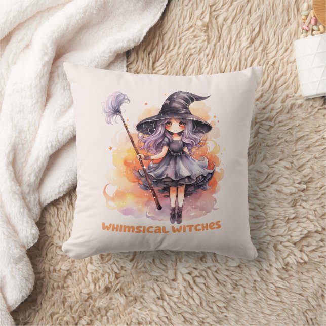 Whimsical Witches – Cute Halloween Witch Cushion (Blanket)