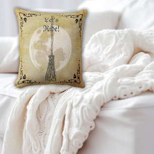 Whimsical Witchy Full Moon Cushion