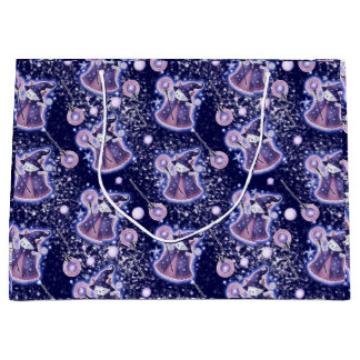 Whimsical Wizard Cat Gift Bag | Celestial Fantasy