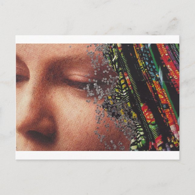 Whimsical Woman Art Collage Postcard (Front)