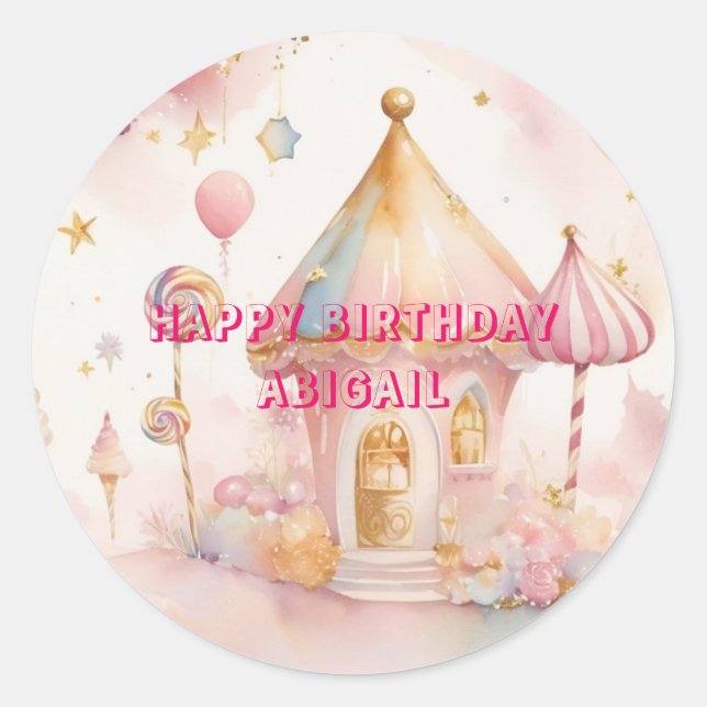 Whimsical wonder Candyland  Classic Round Sticker (Front)