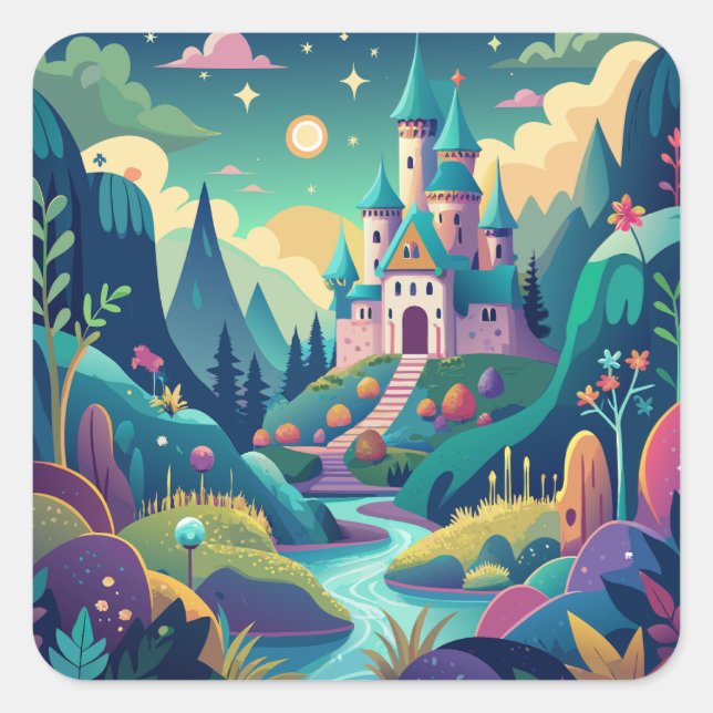 Whimsical Wonderland Square Sticker (Front)