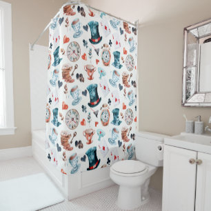 Whimsical Wonderland Tea Party Pattern Shower Curtain