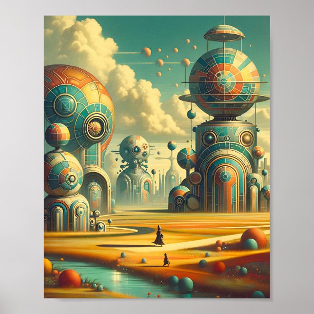 Whimsical Wonderland - Vintage Retro Futurism Poster (Front)