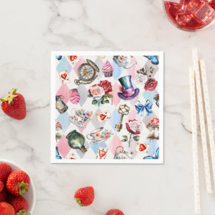 Whimsical Wonderland Watercolor Victorian Pattern Napkin