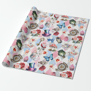 Whimsical Wonderland Watercolor Victorian Pattern Wrapping Paper