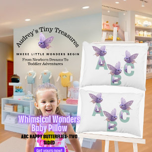 Whimsical Wonders ABC Butterfly Baby Pillow
