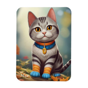 Whimsical Woodland America Shorthair Cat  Magnet