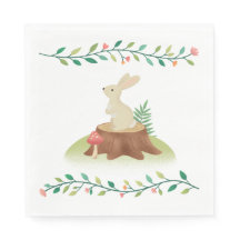 Whimsical Woodland Animal Baby Shower Paper Napkin