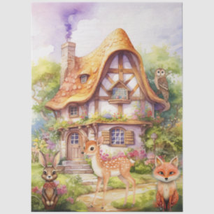  Whimsical Woodland Animals &  Cottage  Tissue Paper