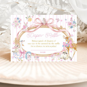 Whimsical Woodland Animals Diaper Raffle Ticket Enclosure Card