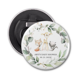 Whimsical Woodland Animals Greenery Party Favour Bottle Opener