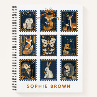 Whimsical Woodland Animals Stamp Pack with Name Notebook