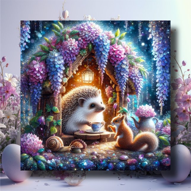 Whimsical Woodland Animals Tea Party  Holiday Card (Creator Uploaded)