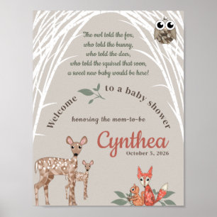 Whimsical Woodland Animals Welcome Sign