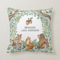 Whimsical Woodland Baby Animals Forest Greenery 