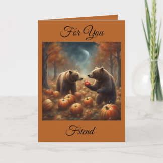 Whimsical Woodland Bears in the Woods Birthday Card