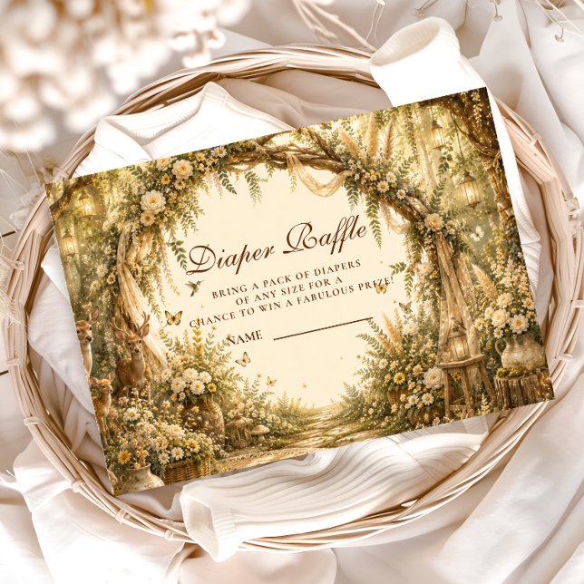 Whimsical Woodland Boho Diaper Raffle Enclosure Card (Creator Uploaded)