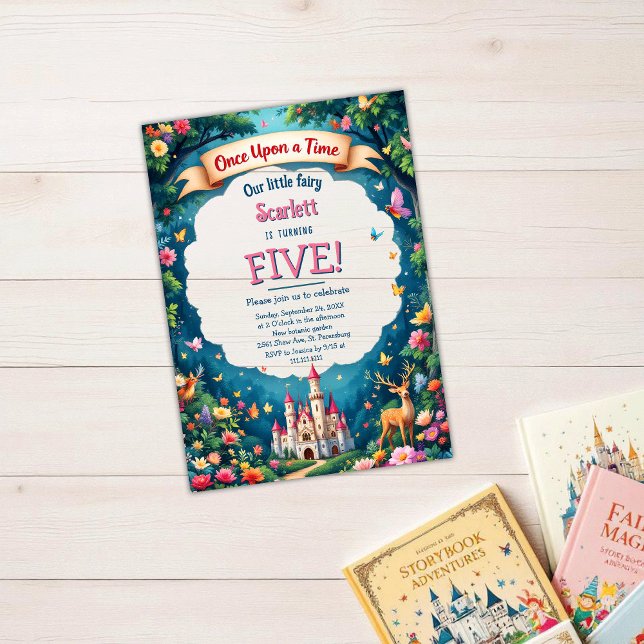 Whimsical Woodland Castle Fairytale Kid's Birthday Acrylic Invitations (Creator Uploaded)