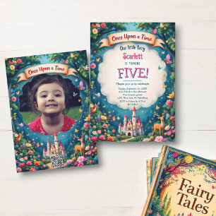 Whimsical Woodland Castle Fairytale Kid's Birthday Invitation