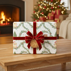 Whimsical Woodland Christmas Animals Wrapping Paper