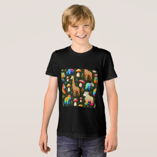 Whimsical Woodland Creatures Kids T-Shirt Tri-Blend Shirt