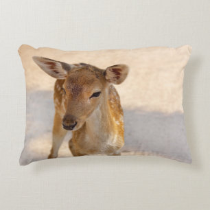 Whimsical Woodland Deer Photography Decorative Cushion