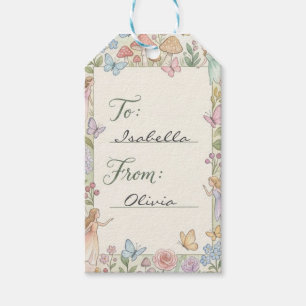 Whimsical Woodland Fairy Watercolor Birthday Gift Tags