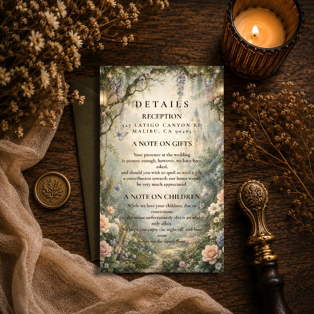 Whimsical Woodland Fairy Wedding Enclosure Card (Creator Uploaded)