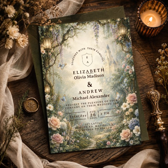 Whimsical Woodland Fairy Wedding Invitation (Creator Uploaded)