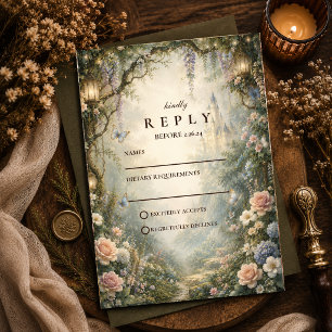 Whimsical Woodland Fairy Wedding RSVP Card