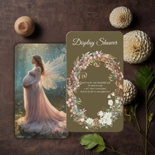 Whimsical Woodland Floral Photo Baby Shower Enclosure Card