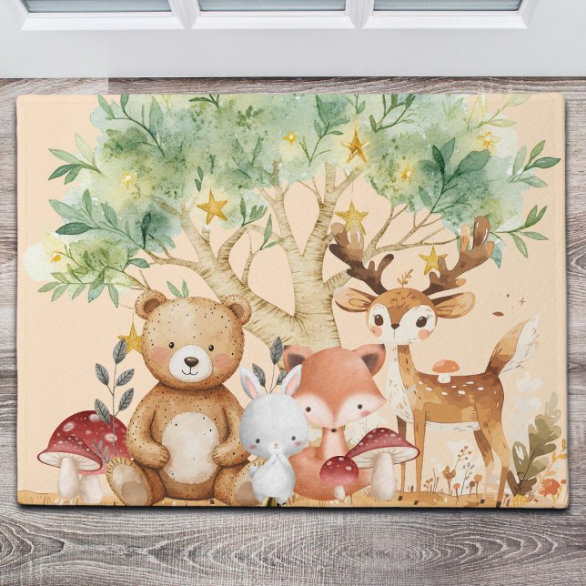 Whimsical Woodland Forest Animals Doormat (Creator Uploaded)