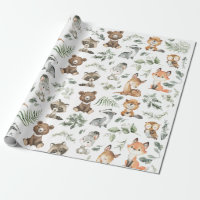 Whimsical Woodland Forest Animals Sage Greenery
