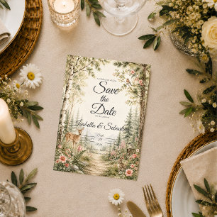 Whimsical Woodland Forest Wedding Save The Date