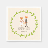 Whimsical Woodland Foxes Ivory wedding