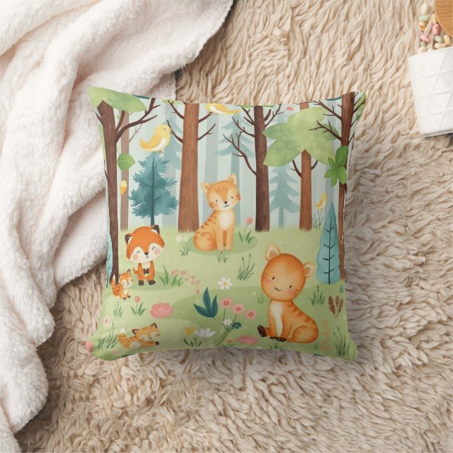 Whimsical Woodland Friends Cushion (Blanket)