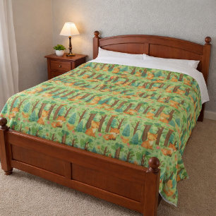 Whimsical Woodland Friends Fleece Blanket