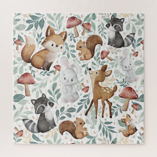 Whimsical Woodland Friends in the Forest Jigsaw Puzzle (Vertical)