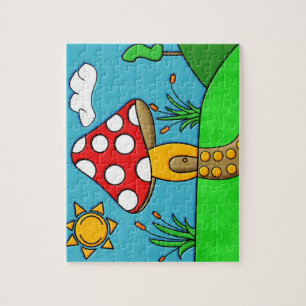 Whimsical Woodland Fungi Art Jigsaw Puzzle