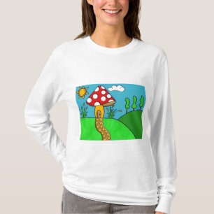 Whimsical Woodland Fungi Art T-Shirt