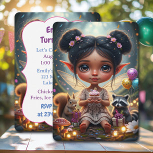 Whimsical Woodland Indian Fairy Birthday Invitation