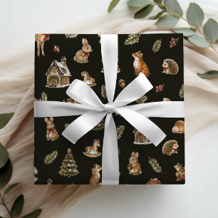 Whimsical Woodland Storybook Christmas Wrapping Paper