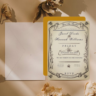 Whimsical Woodland Vintage Styl Wedding Invitation