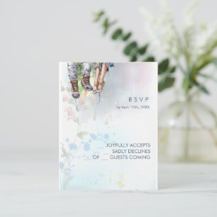 Whimsical Woodland Wildflower Meadow Script RSVP Card