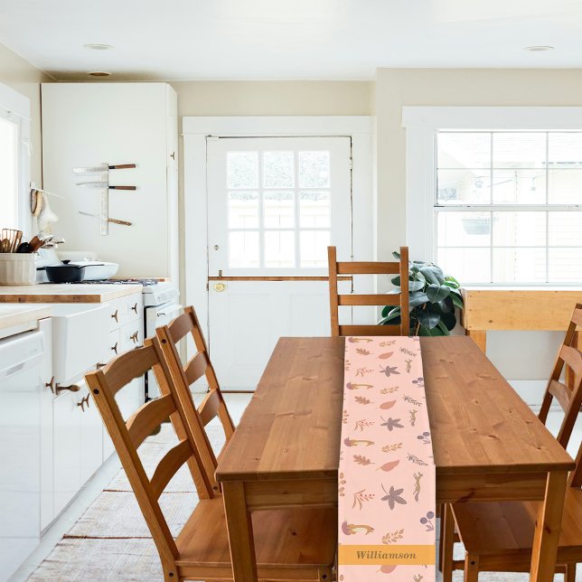 Whimsical Woodlands Fall Thanksgiving Customise Short Table Runner (Creator Uploaded)