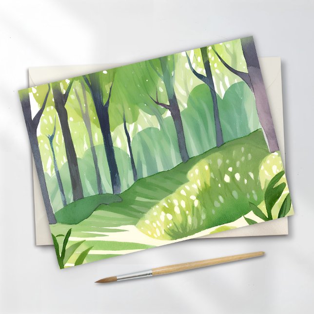 Whimsical Woods | Forest Watercolor Landscape Postcard (Creator Uploaded)