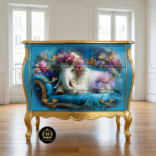 Whimsical Woolly Mammoth Tutu Dinosaur Decoupage Tissue Paper