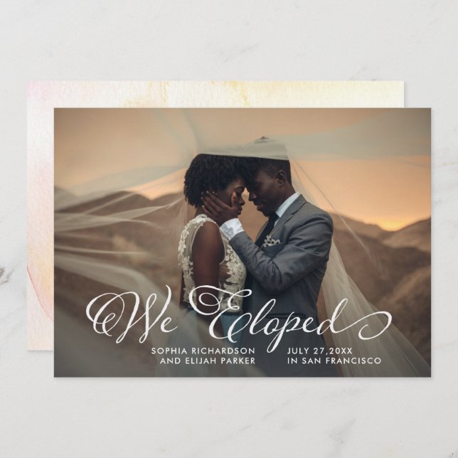 Whimsical Words | We Eloped Photo Announcement (Front/Back)
