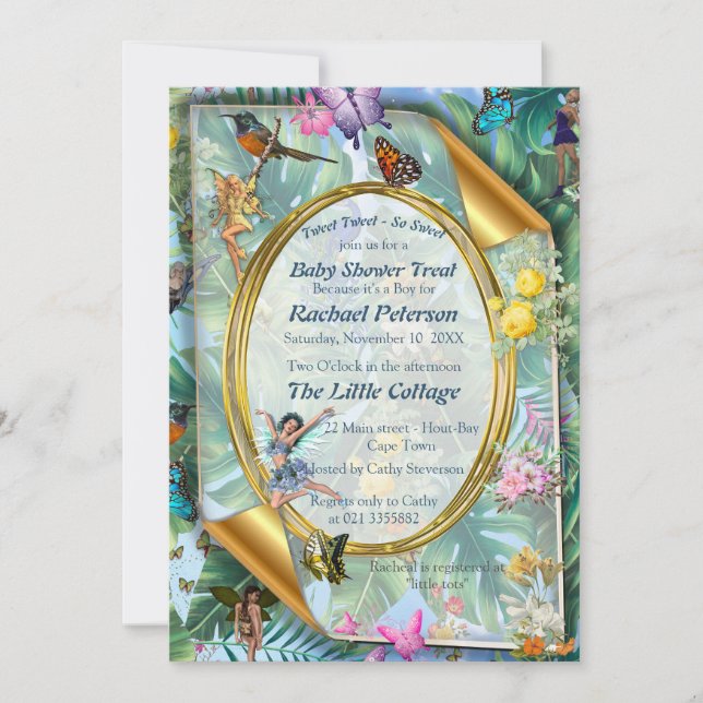 Whimsical World of Fairies & Tropical Birds Invitation (Front)